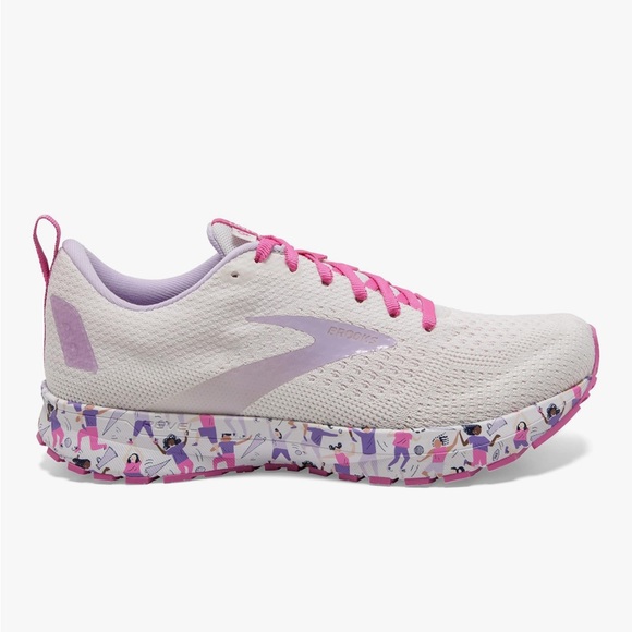 Brooks White and Pink Athletic Shoes with Speckled Midsole - Picture 9 of 10